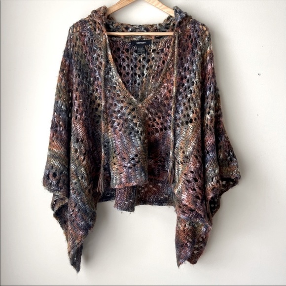 Express Bohemian Sweater Poncho - Picture 10 of 12